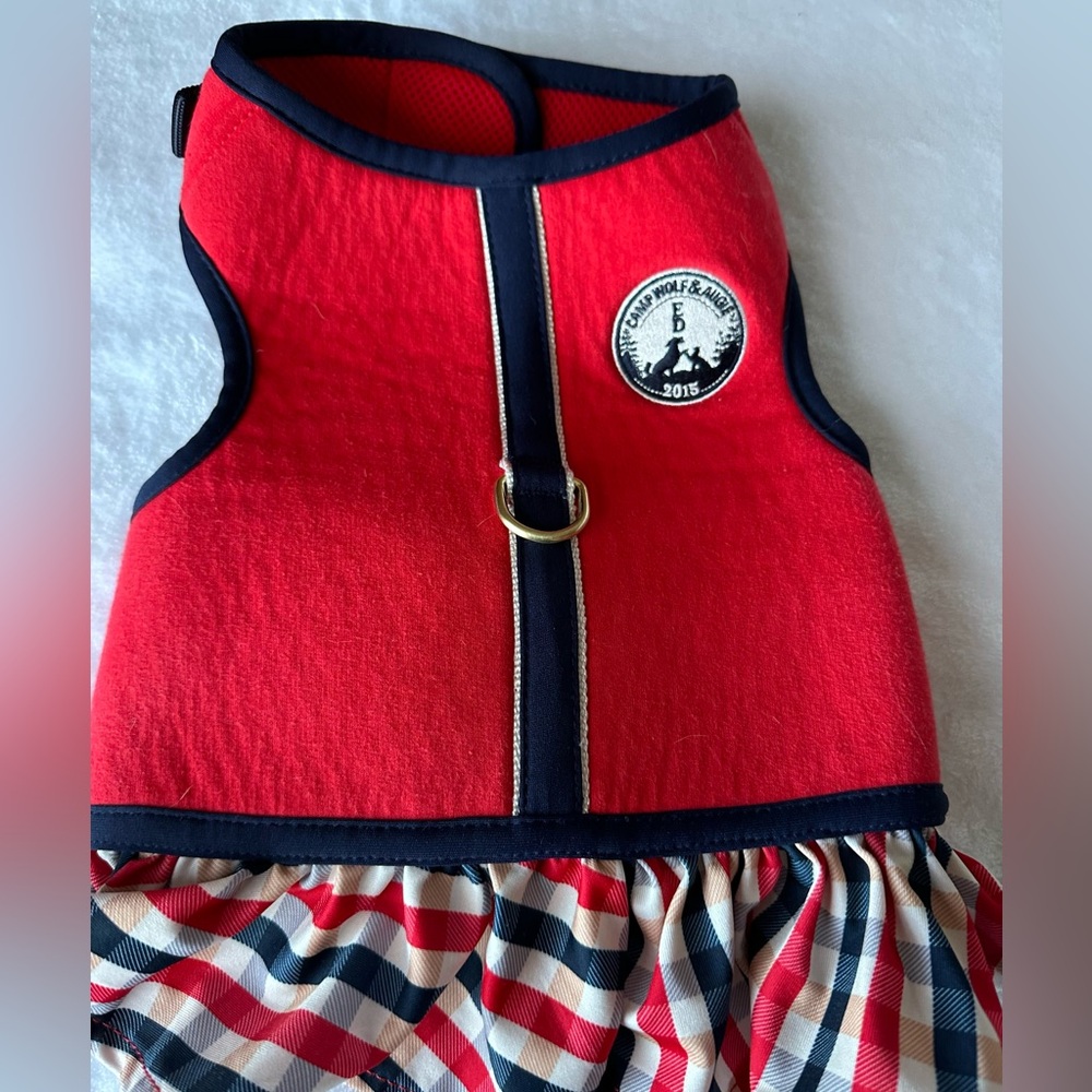 🐾Ellen Degeneres SZ M Red & Navy Skirted Harness